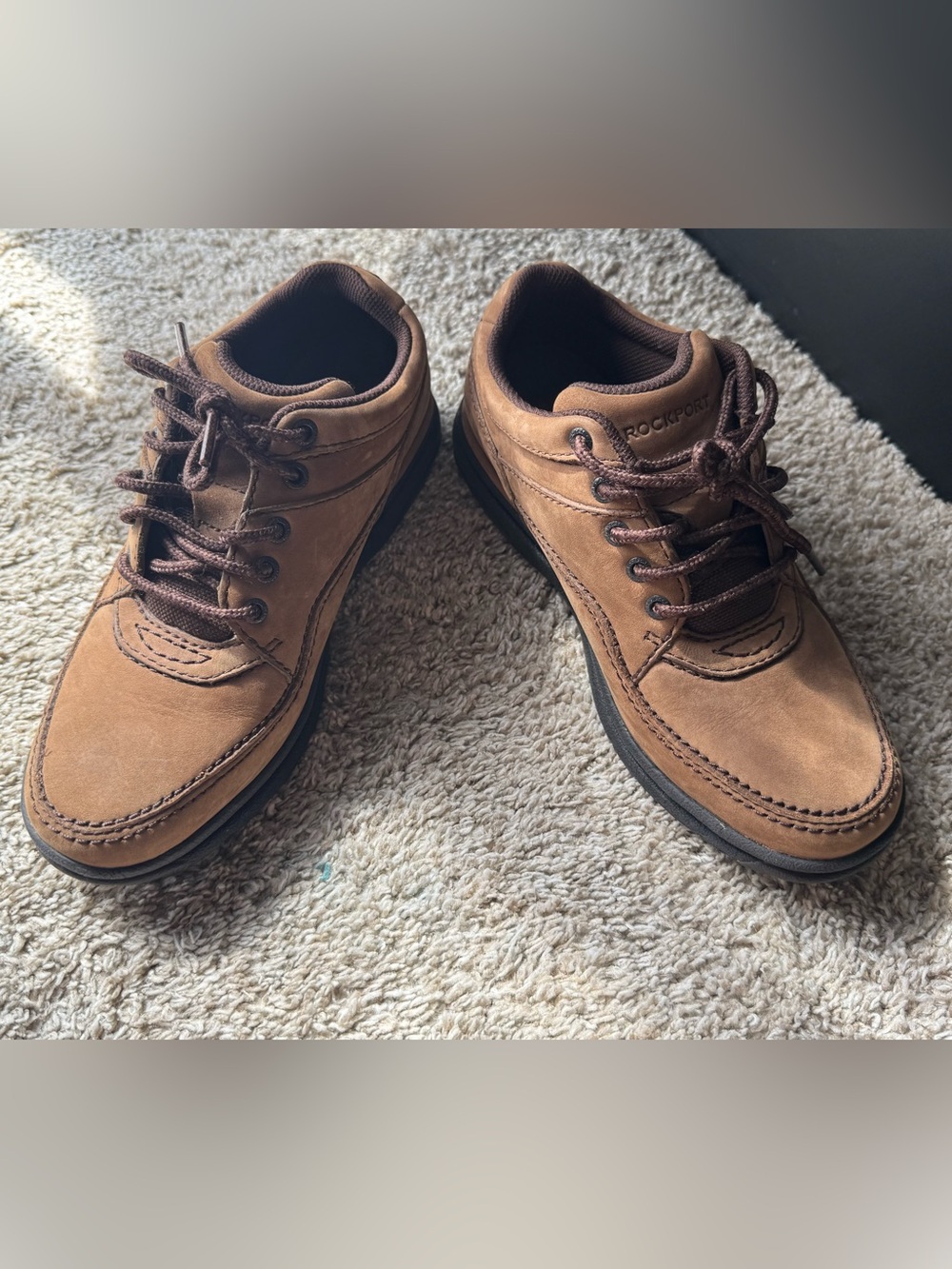 Rockport Brown Leather Oxford Walking Shoes Women’s Size 6.5 Comfort Lace Up